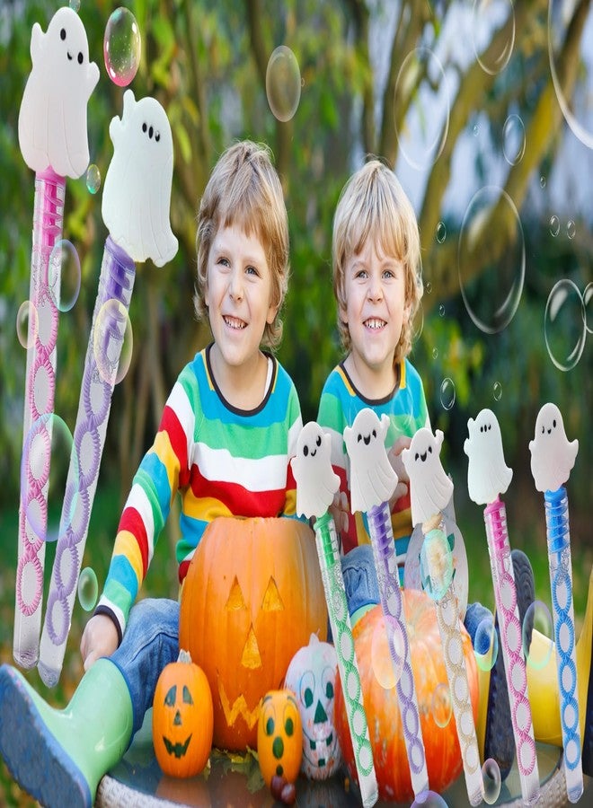 PSDFH 24 Packs Mini Bulk Halloween Ghost Theme Toys Bubble Wands for School Kids Autumn Party Favors - Image 5
